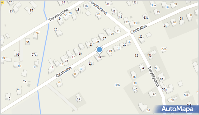 Sułkowice, Centralna, 14, mapa Sułkowice