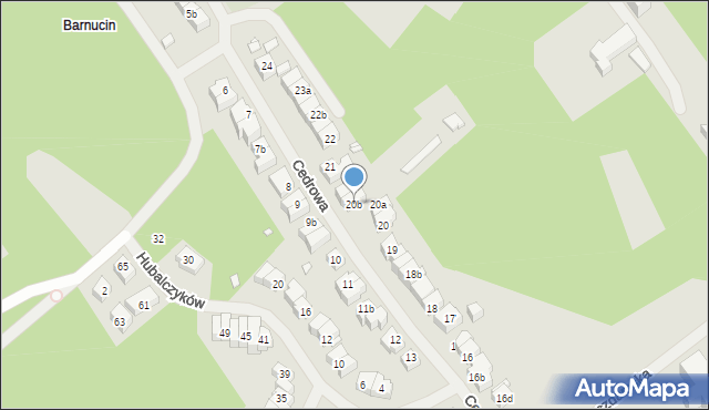 Szczecin, Cedrowa, 20b, mapa Szczecina