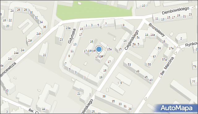 Szczecin, Cegielskiego Hipolita, 17-OF, mapa Szczecina