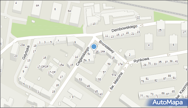 Szczecin, Cegielskiego Hipolita, 5a, mapa Szczecina