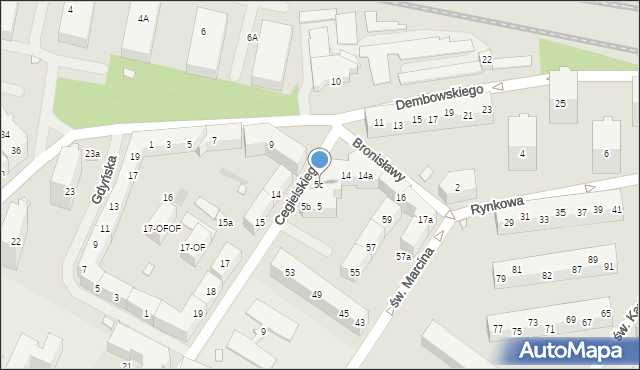 Szczecin, Cegielskiego Hipolita, 5c, mapa Szczecina