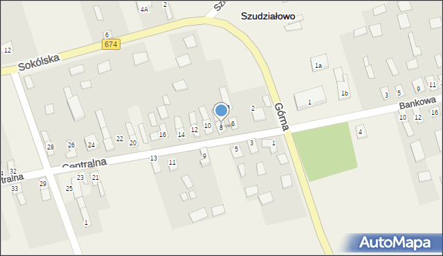 Szudziałowo, Centralna, 8, mapa Szudziałowo