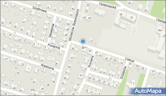 Tarnowskie Góry, Cebuli Józefa, 48, mapa Tarnowskie Góry