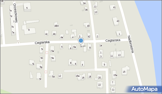Tczew, Ceglarska, 7, mapa Tczew