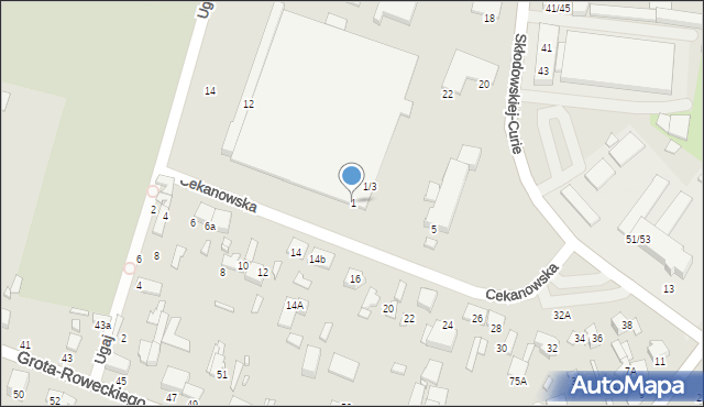 Tomaszów Mazowiecki, Cekanowska, 1, mapa Tomaszów Mazowiecki