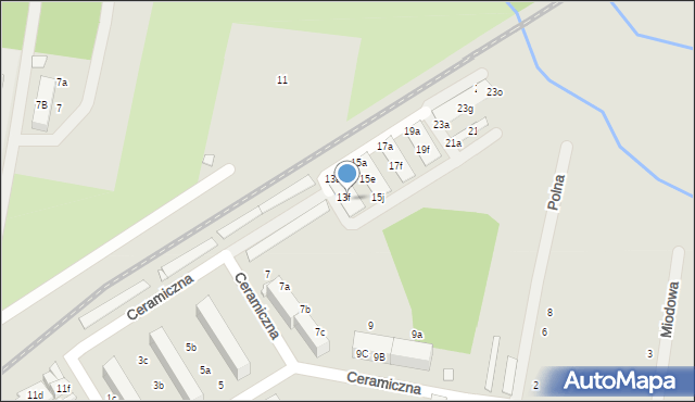 Tułowice, Ceramiczna, 13g, mapa Tułowice