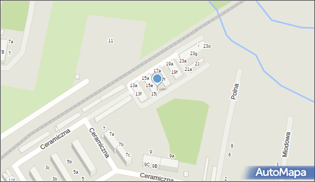 Tułowice, Ceramiczna, 15k, mapa Tułowice