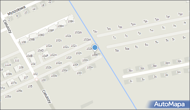 Warszawa, Celulozy, 100k, mapa Warszawy