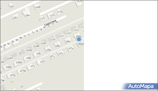 Warszawa, Celulozy, 107n, mapa Warszawy