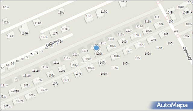 Warszawa, Celulozy, 109l, mapa Warszawy