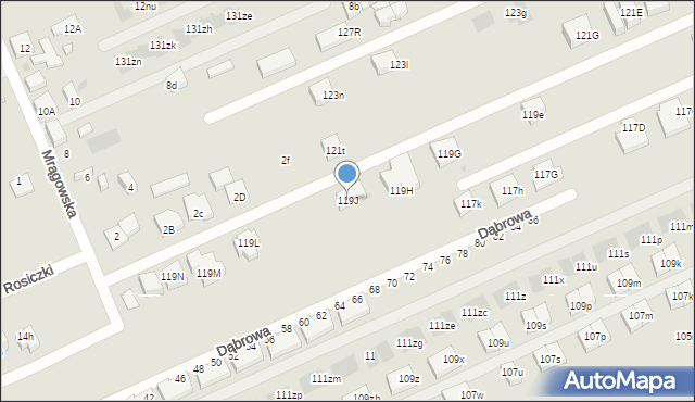 Warszawa, Celulozy, 119J, mapa Warszawy