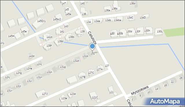 Warszawa, Celulozy, 131, mapa Warszawy