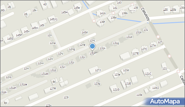 Warszawa, Celulozy, 131n, mapa Warszawy