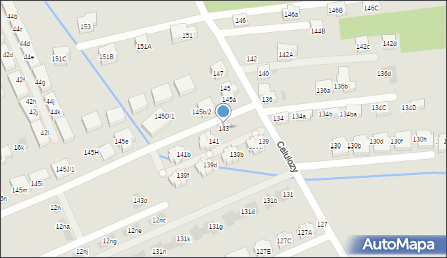 Warszawa, Celulozy, 143, mapa Warszawy