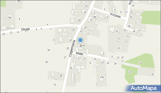 Wąwał, Cegielniana, 16, mapa Wąwał