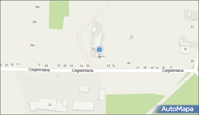 Wąwał, Cegielniana, 55, mapa Wąwał