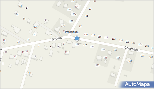 Wielka Wieś, Centralna, 129, mapa Wielka Wieś