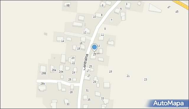 Wielka Wieś, Centralna, 15, mapa Wielka Wieś