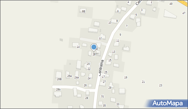 Wielka Wieś, Centralna, 18, mapa Wielka Wieś