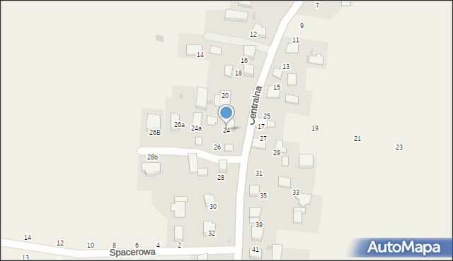 Wielka Wieś, Centralna, 24, mapa Wielka Wieś