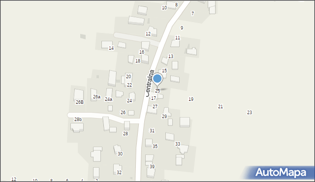 Wielka Wieś, Centralna, 25, mapa Wielka Wieś