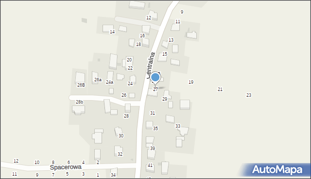 Wielka Wieś, Centralna, 27, mapa Wielka Wieś