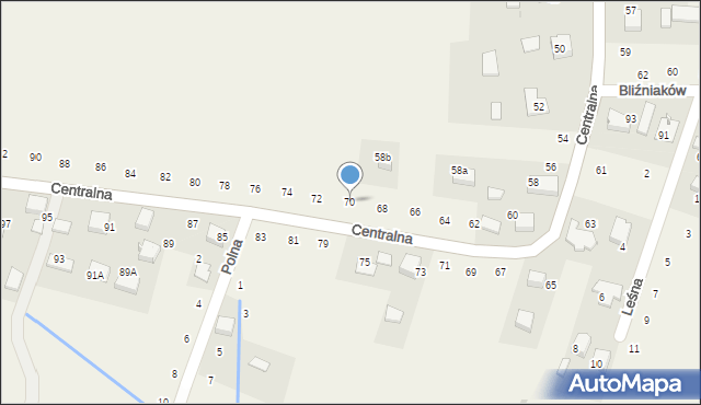 Wielka Wieś, Centralna, 70, mapa Wielka Wieś