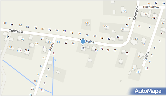 Wielka Wieś, Centralna, 75, mapa Wielka Wieś