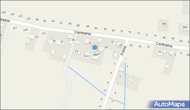 Wielka Wieś, Centralna, 89A, mapa Wielka Wieś