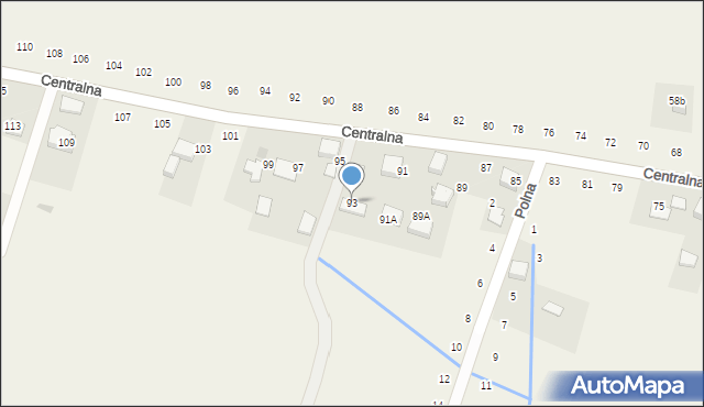 Wielka Wieś, Centralna, 93, mapa Wielka Wieś