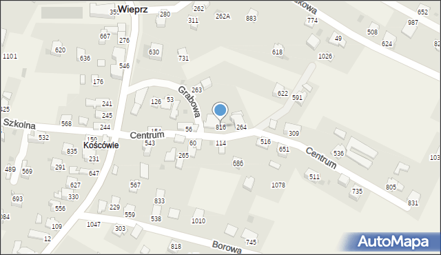 Wieprz, Centrum, 816, mapa Wieprz