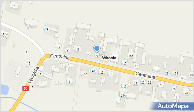 Witonia, Centralna, 9, mapa Witonia