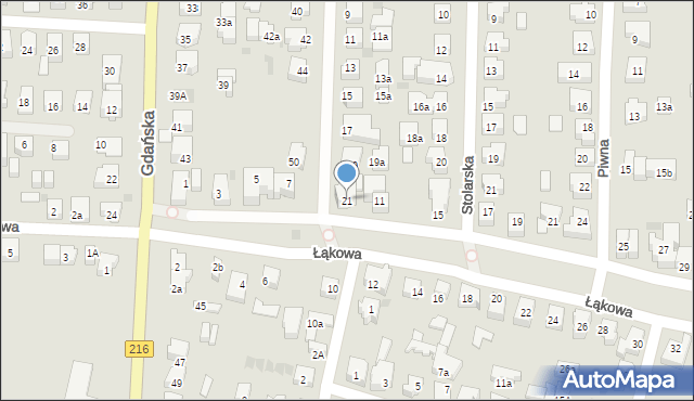 Władysławowo, Ceynowy Floriana, dr., 21, mapa Władysławowo