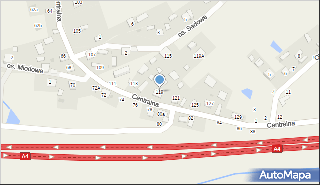 Wokowice, Centralna, 119, mapa Wokowice