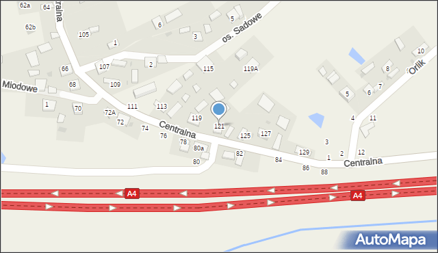 Wokowice, Centralna, 121, mapa Wokowice