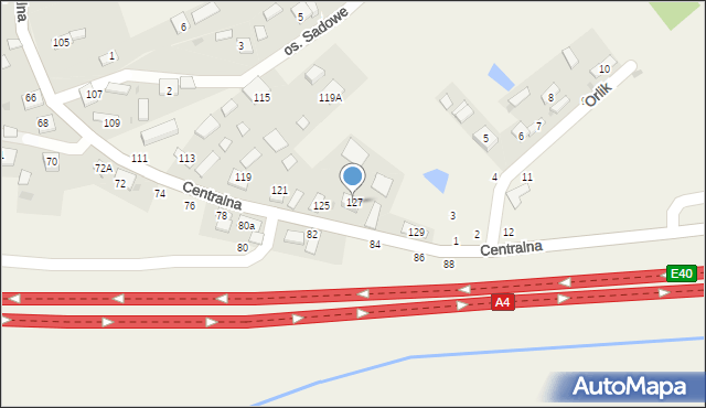 Wokowice, Centralna, 127, mapa Wokowice