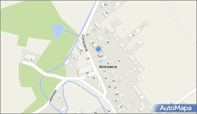Wokowice, Centralna, 71A, mapa Wokowice