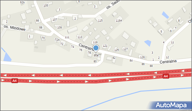 Wokowice, Centralna, 80a, mapa Wokowice