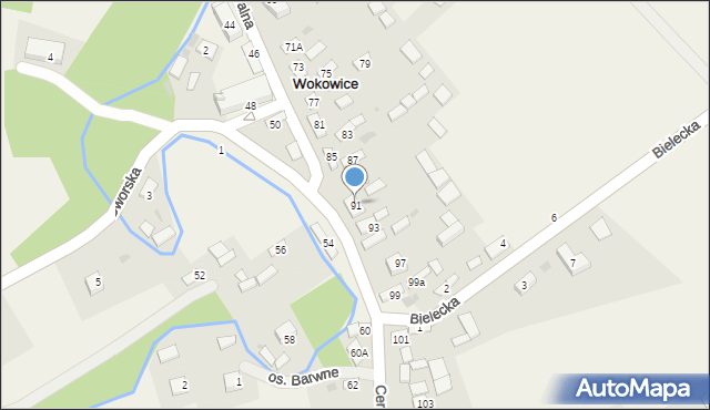 Wokowice, Centralna, 91, mapa Wokowice