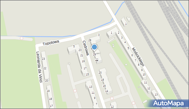 Wrocław, Cedrowa, 24, mapa Wrocławia