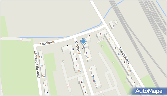 Wrocław, Cedrowa, 26, mapa Wrocławia