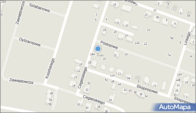 Wrocław, Cegielskiego Hipolita, 18B, mapa Wrocławia