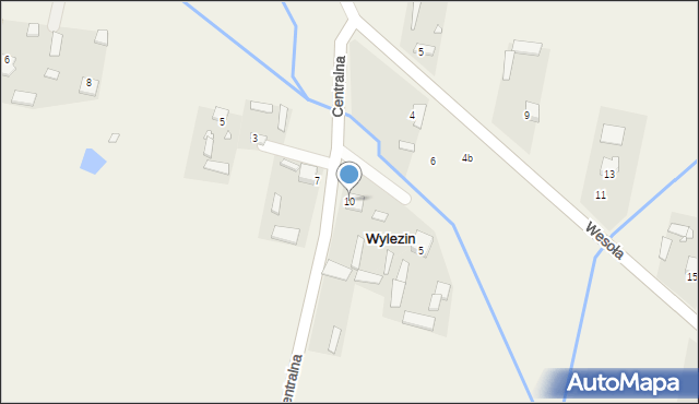 Wylezin, Centralna, 10, mapa Wylezin