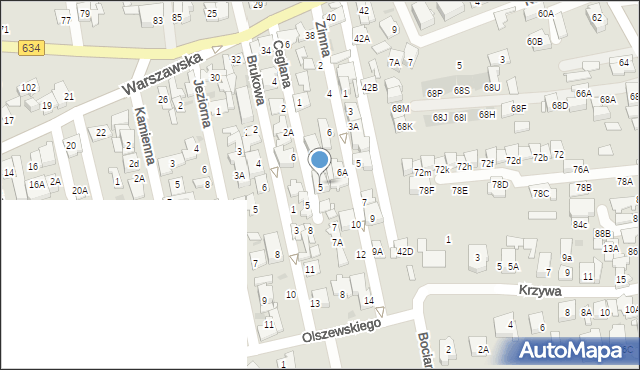 Ząbki, Ceglana, 5, mapa Ząbki