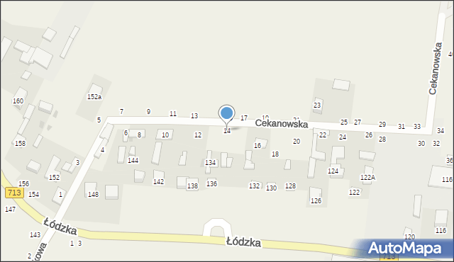 Zaborów Pierwszy, Cekanowska, 14, mapa Zaborów Pierwszy