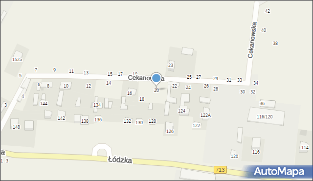 Zaborów Pierwszy, Cekanowska, 20, mapa Zaborów Pierwszy