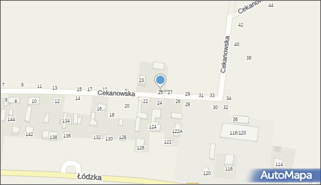 Zaborów Pierwszy, Cekanowska, 25, mapa Zaborów Pierwszy