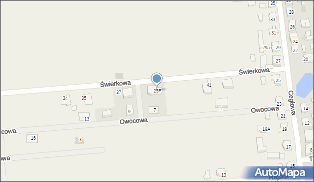 Zacharzew, Cegłowa, 25F, mapa Zacharzew