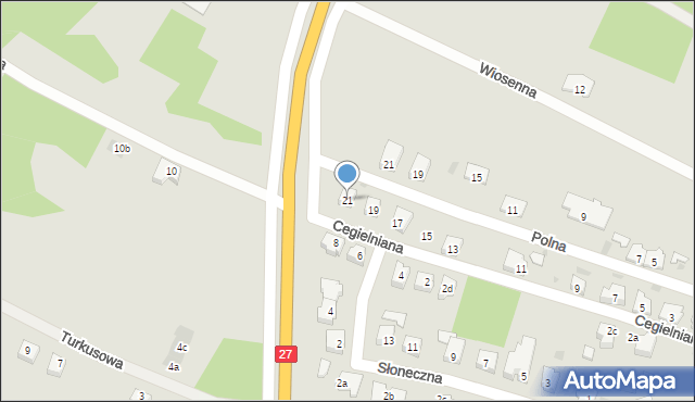 Żary, Cegielniana, 21, mapa Żary