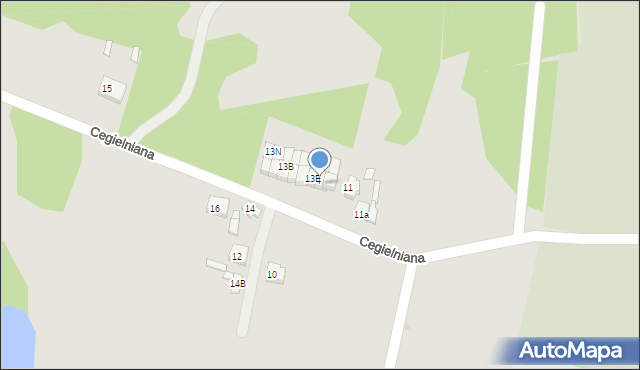 Zelów, Cegielniana, 13F, mapa Zelów